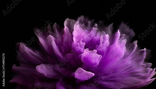 Fioletowy kwiat dalia, abstrakcyjny dym