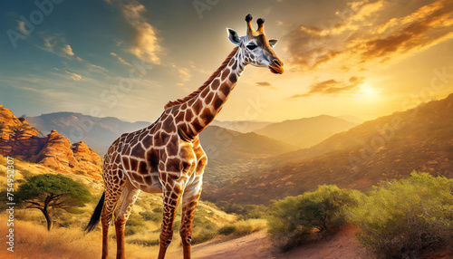 Giraffe in the african wild