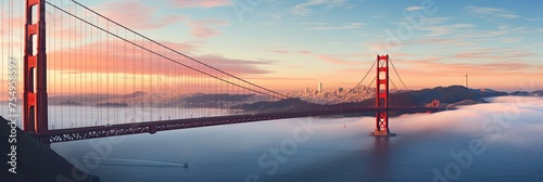 the golden gate bridge is seen from above as it enters