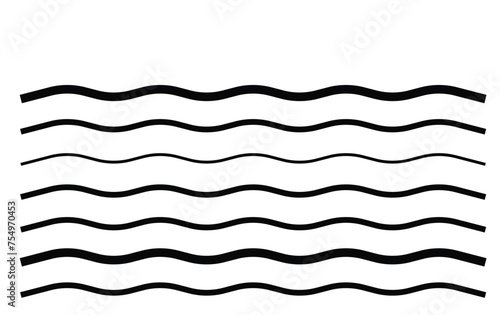 Wave line icon template color editable. black underlines, smooth end squiggly horizontal curvy squiggles symbol vector sign isolated illustration for graphic and web design