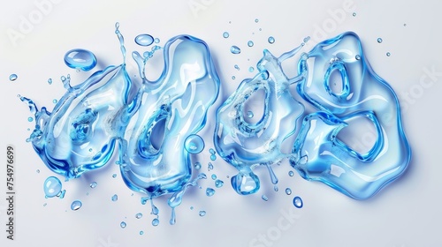 The water text is in modern form with splash results. It is in 3D bubble font with aqua droplets as the top view. It has a fresh liquid type effect. It has blue pure glossy capital lettering.