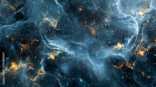 Captivating Cosmic Nebula with Glittering Stars and Interstellar Dust in Deep Space - High-Resolution Astronomy Background