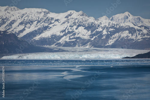 The majestic Hubbard galcier, seen from a cruise ship in Alaska USA