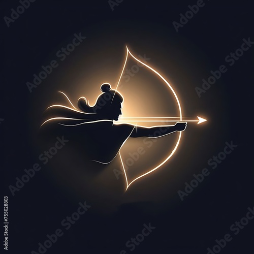 Lord Rama Silhouette against black background 