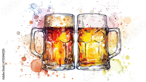 Bier Gläser Bierkrug Illustration Gastwirt Bar