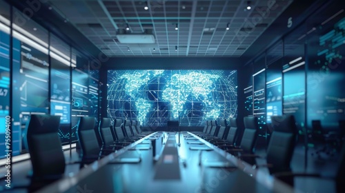 A conference room where experts discuss the future of telecommunication