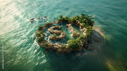 La agencia de viajes dice ¡sí! Una isla con la forma de la palabra sí. La inscripción sí. ¡Di sí a las islas! No le digas a nadie que hablas con las islas. Viaje y aventura. Publicidad