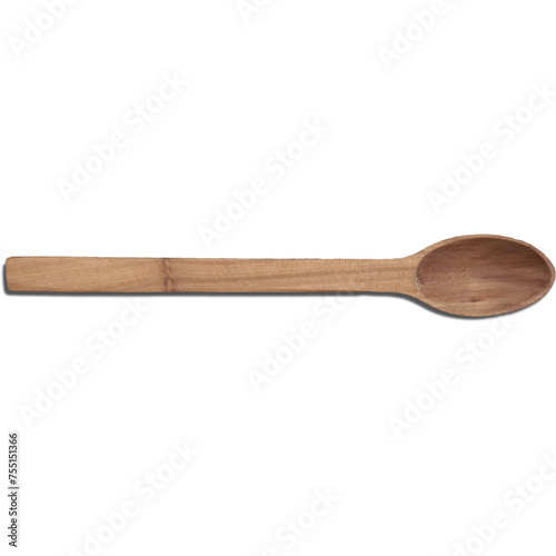 An unique concept of wooden spoon isolated on plain background , very suitable to use in mostly kitchen project.
