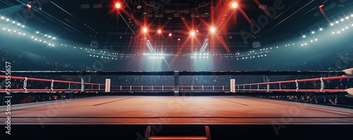 empty boxing arena at night ,for background