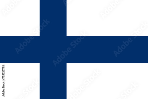 Finland vector flag in official colors and 3:2 aspect ratio.