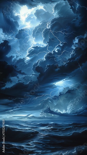 coming sky blue lightnings churning mistic hydrogen avatar quicksilver clouds