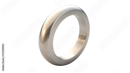 Isolated Silver Metal Rings on White Background