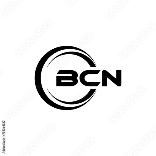 BCN letter logo design in illustration. Vector logo, calligraphy designs for logo, Poster, Invitation, etc.