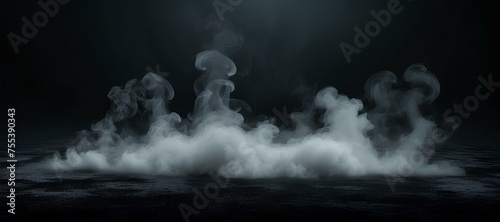 Mysterious Eerie Smoke - Dramatic Shadows and Light on Dark Surface