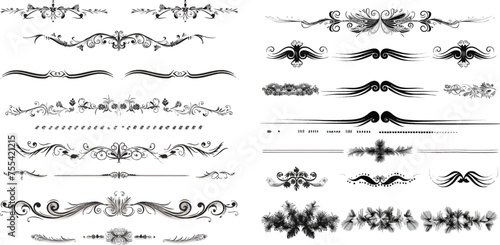 Set of decorative calligraphic borders for editable and design