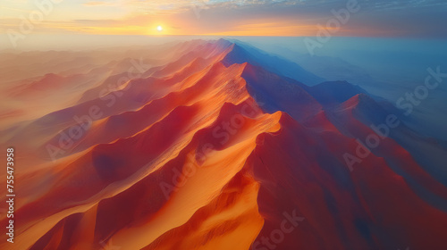 Picturesque view of rainbow mountains, colorful mountain range