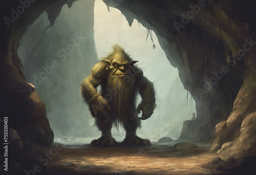 A troll standing by a cave