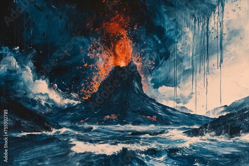 Fiery Eruption in Surreal Void