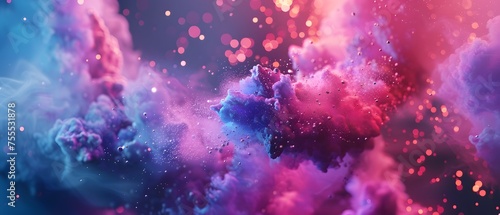 Splash explosion of multicolr fog, beautiful motion of colors cloud exploding background. foggy. wallpaper. 