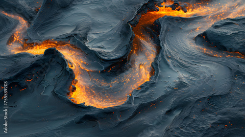 Abstract patterns created by melting ice and fire background