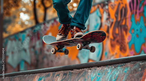 Action shots capturing the fluid movements of skateboarders background
