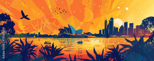 Australia's day background simple design