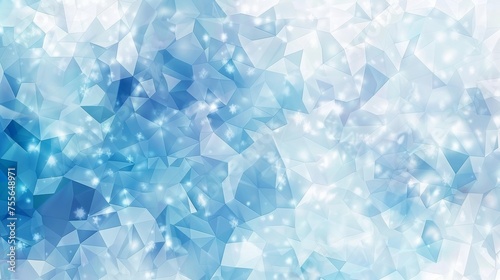 Winter geometric abstract background with icy blue and white patterns for a cool, seasonal theme.