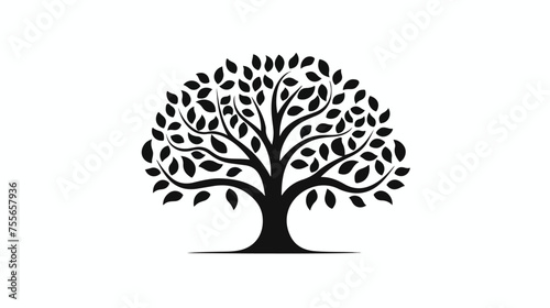 Tree. Tree vector black and white. tree logo. flat vector