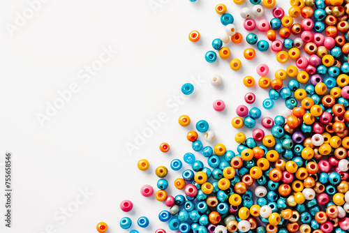 illustration of colorful beads texture background. Created with Generative AI