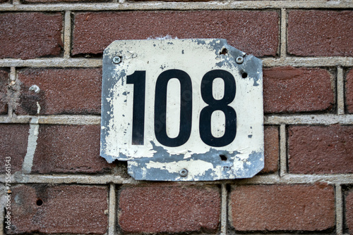 Close Up House Number 108 At Amsterdam The Netherlands 6-3-2024