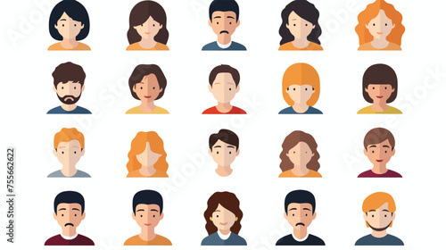 People Icon flat vector isolated on white background