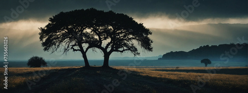 Lone Tree Stands in Field