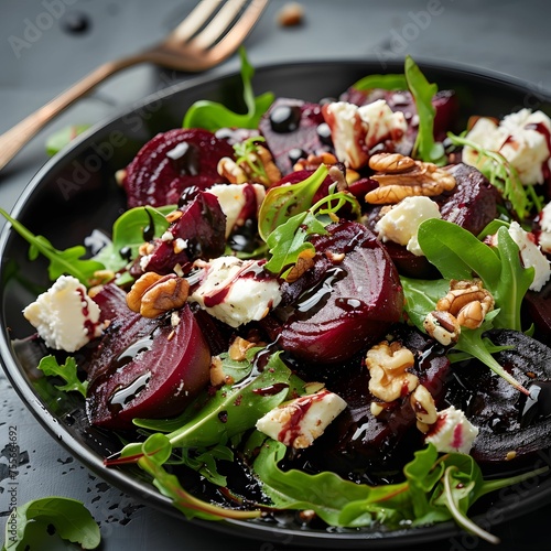 Roasted beetroot and goat cheese salad walnuts