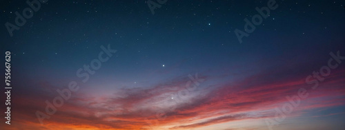 Dusk Sky Illuminated by Vibrant Twilight Hues and Distant Stars