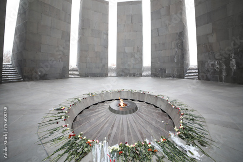  Memorial complex Tsitsernakaberd, dedicated to genocide of armenians in 1915