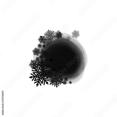 Black winter, Christmas mask. Basis element for design on white background universal use