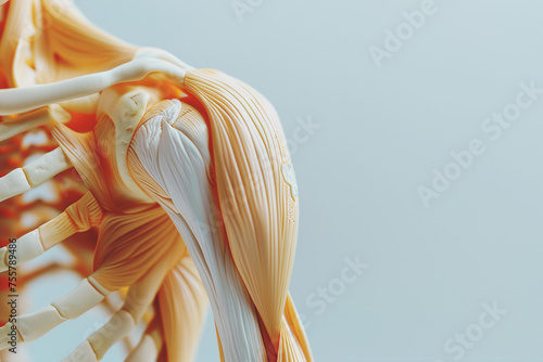 3d render shoulder joint and musclesHuman anatomy muscle shoulder