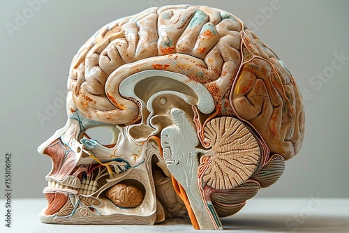 This detailed illustration showcases the brain's limbic system, focusing on the amygdala, hippocampus, and parts of the limbic cortex. Each structure is subtly color-coded to highlight 