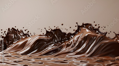 Chocolate podium 3D background, generative ai
