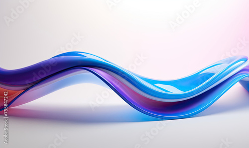 Blue and Purple Liquid Wave on White Background