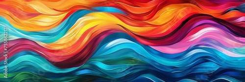 Colorful abstract wave pattern design - Vibrant, flowing waves of color create a dynamic and artistic abstract design, great for backgrounds or conceptual art