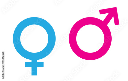 Gender symbols. Male, female sex sign gender equality icon vector illustration. Equality gender, arrow up and down position