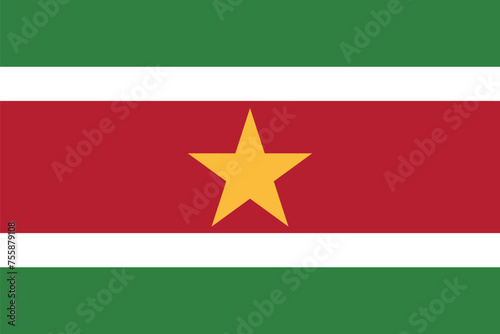 National Flag of Suriname, Suriname sign, Suriname Flag