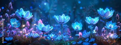 Mystic Garden: The Ethereal Bloom of Night Flowers