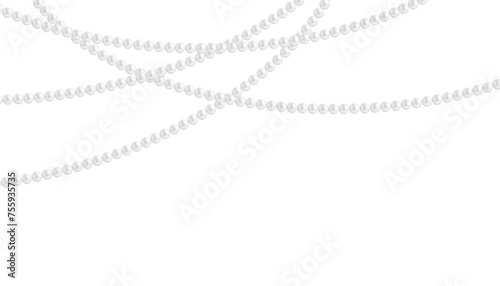  White pearl beads necklaces background. Strings of pearls background