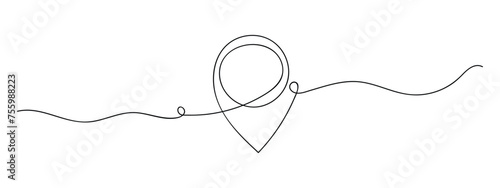 map marker, location pin line art style vector with transparent background.
