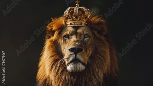 Lion concept with king crown lion jesus