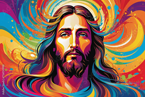 background with Jesus