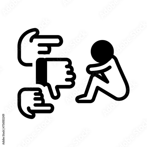 Vector solid black icon for Social bullying