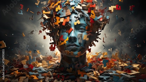A person with a puzzle piece missing from their head, representing confusion
